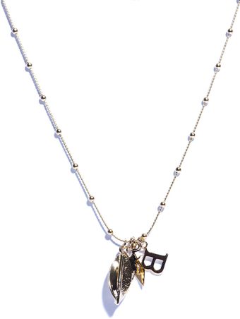 Balenciaga Scarab Beetle and Leaf Charm Pendant Necklace - Lyst