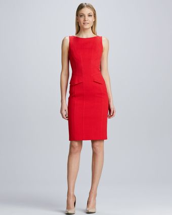 David Meister Sleeveless Mini-Peplum Sheath Dress - Lyst