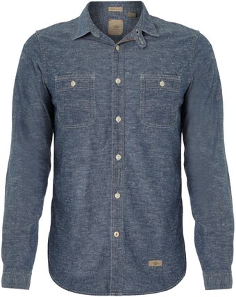 Dockers Long Sleeved Chambray Shirt - Lyst