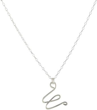 Peggy Li Cursive Initial Necklace Ss - Lyst