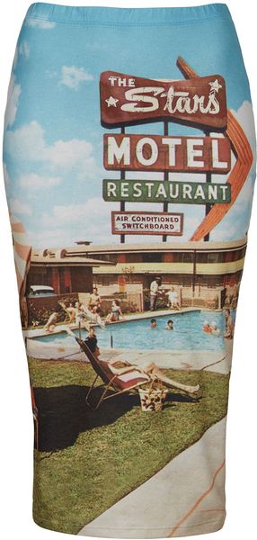 Topshop Motel Printed Tube Skirt - Lyst