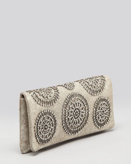 silver tory burch clutch