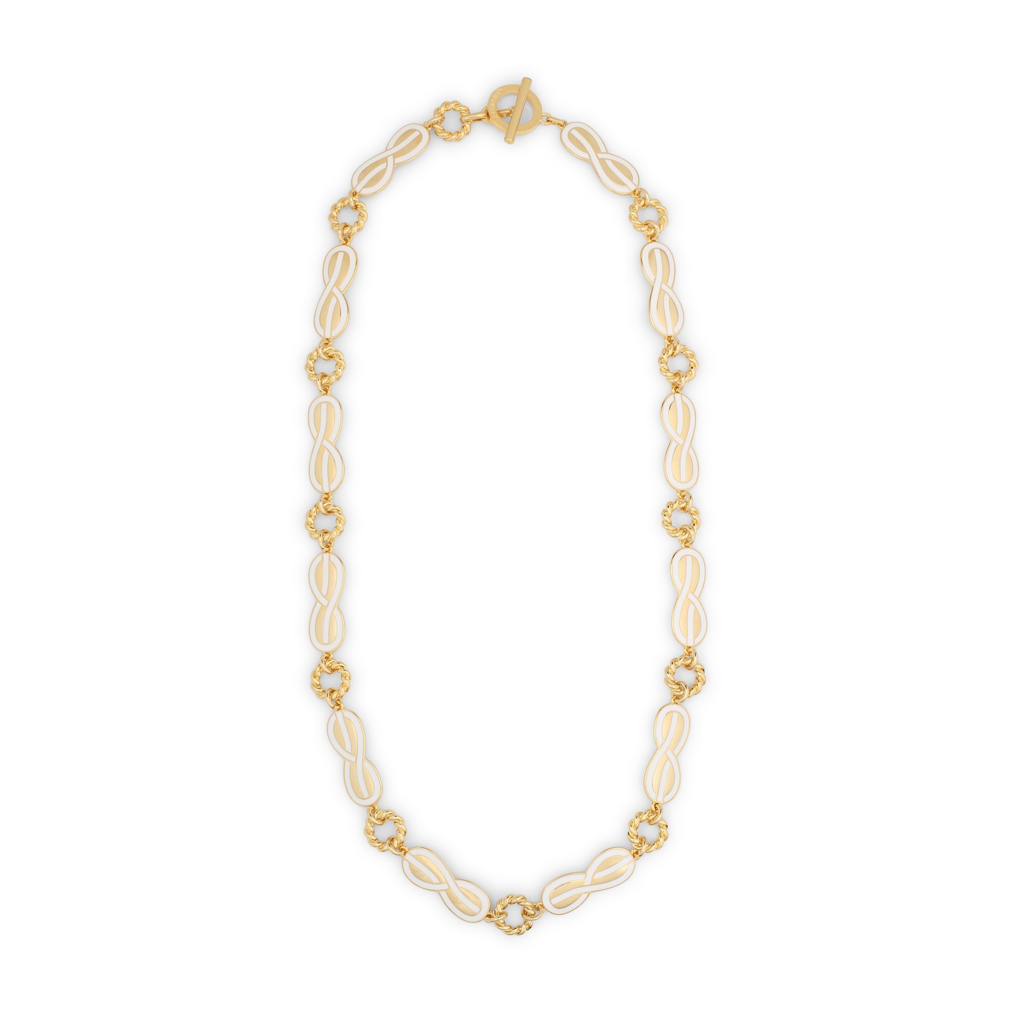 Wonder Enamel Links Layering Necklace in White (whitegold)
