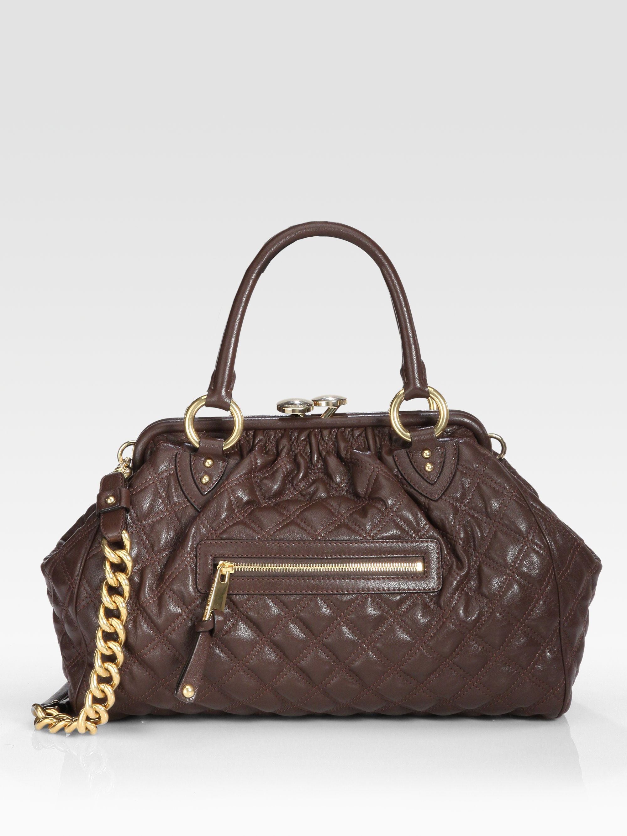 Marc Jacobs Classic Quilted Stam Bag in Brown (dark brown) | Lyst