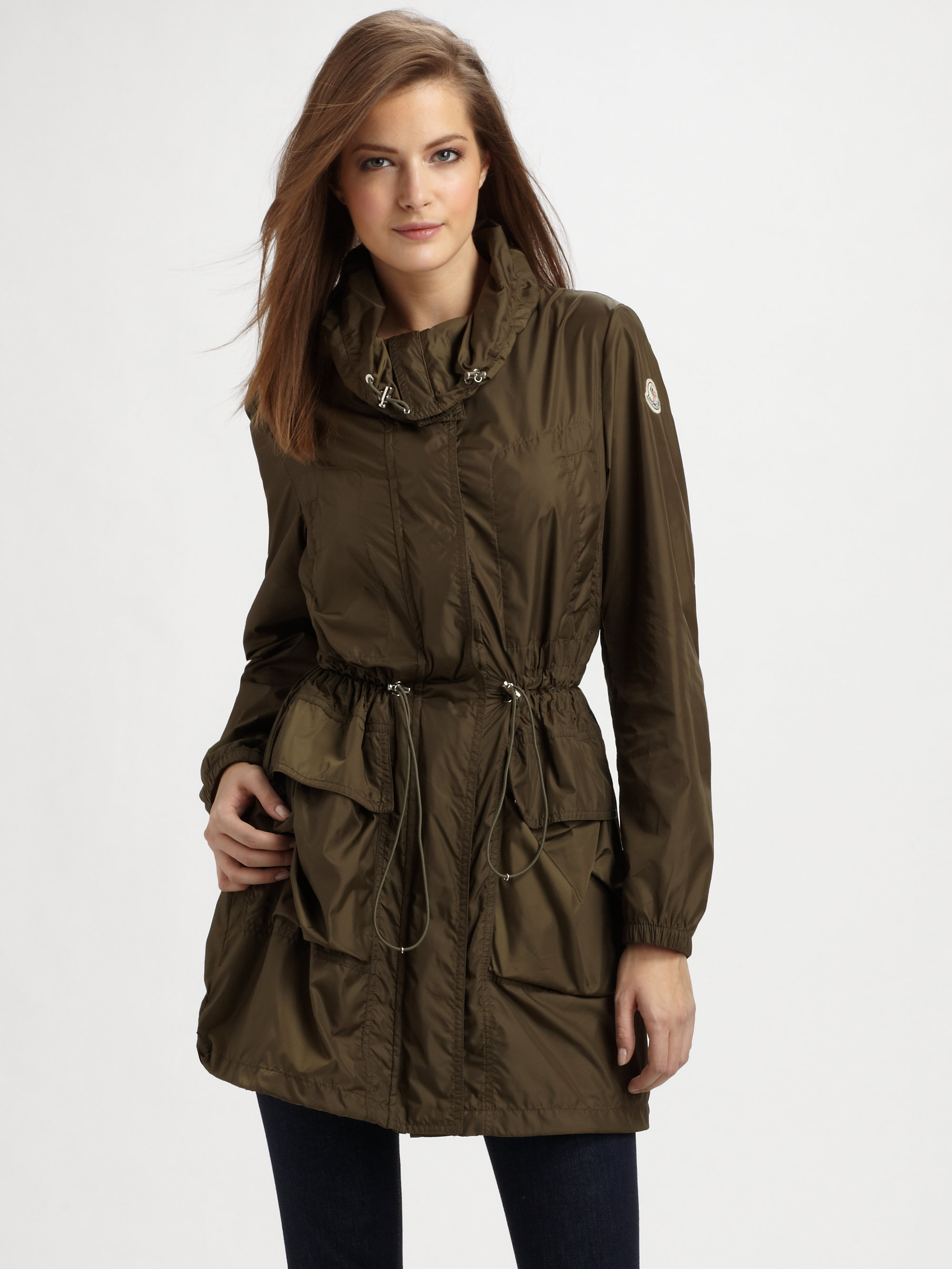 Moncler Palliser Cinched Utility Raincoat in Green (olive) Lyst