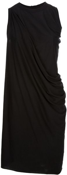 Rick Owens Lilies Draped Sleeveless Jersey Dress - Lyst