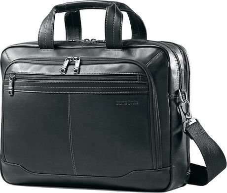 Samsonite Leather Slim Portfolio Laptop Briefcase in Black for Men (no color) | Lyst