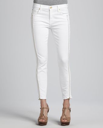 7 For All Mankind Skinny Jeans with Side Zippers - Lyst