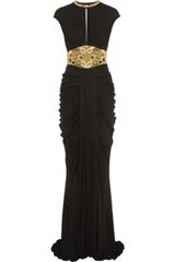 Alexander McQueen Embellished Stretch-Jersey Gown