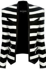 Balmain Striped Cropped Blazer