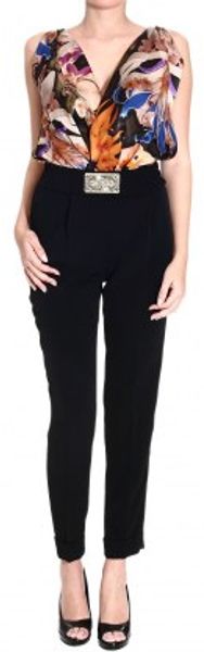 Frankie Morello Sleeveless Printed Silk Jumpsuit  - Lyst
