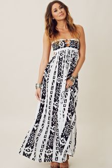 Indah Smocked Bandeau Maxi Dress - Lyst