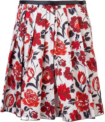 Jil Sander Navy Floral Skirt - Lyst