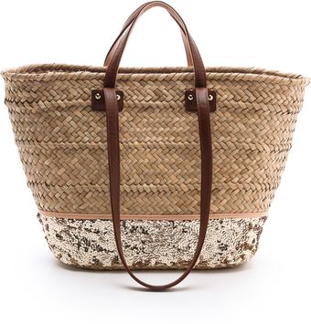 Juicy Couture Malibu Straw Sequin Beach Tote - Lyst