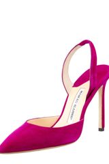 Manolo Blahnik Carolyne Suede Highheel Halter Pump Purple