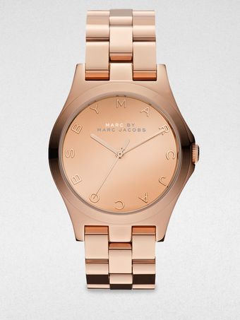 Marc By Marc Jacobs Henry Rose Gold Finished Stainless Steel Bracelet Watch Rose Gold Dial - Lyst