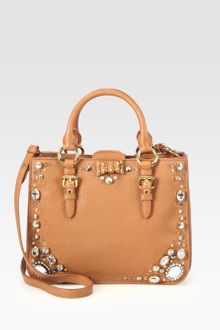Miu Miu Madras Jeweled Satchel - Lyst