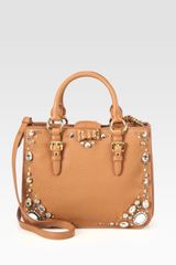 Miu Miu Madras Jeweled Satchel