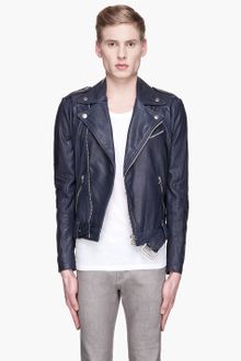 Pierre Balmain  Buffed Leather Heavy Biker Jacket - Lyst