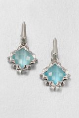 Stephen Webster Blue Catseye Doublet Sterling Silver Drop Earrings