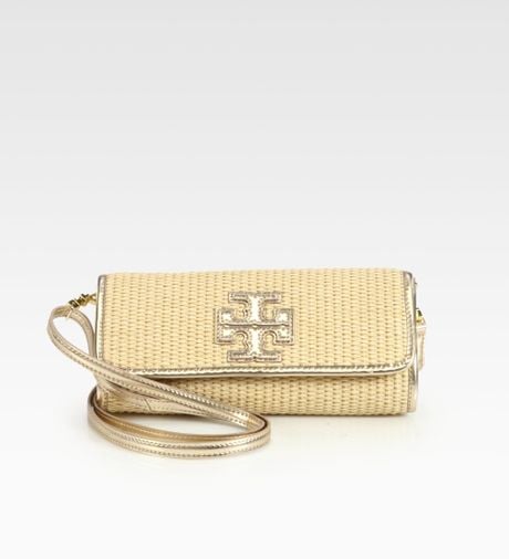 silver tory burch clutch