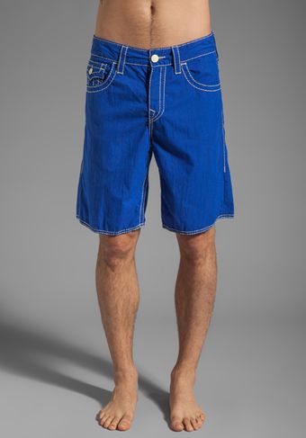 True Religion 5 Pocket Big T Boardshort in Royal Blue - Lyst