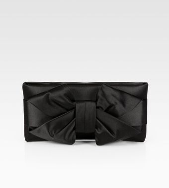 Valentino Satin Bow Clutch - Lyst