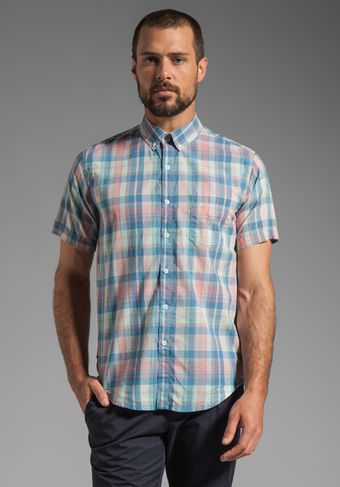 Vanishing Elephant Classic Short Sleeved Shirt in Pastel Check - Lyst