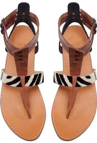 Zara Leather Strap Sandal - Lyst