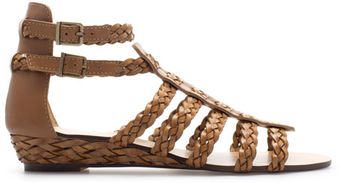 Zara Mini Wedge Braided Gladiator Sandals - Lyst