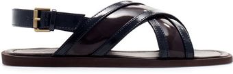 Zara Cross Strap Flat Sandals - Lyst