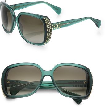 Alexander McQueen Studded Rectangular Sunglasses - Lyst