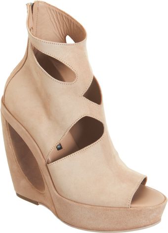 Ann Demeulemeester Cutoutdetailed Wedge Ankle Boot - Lyst