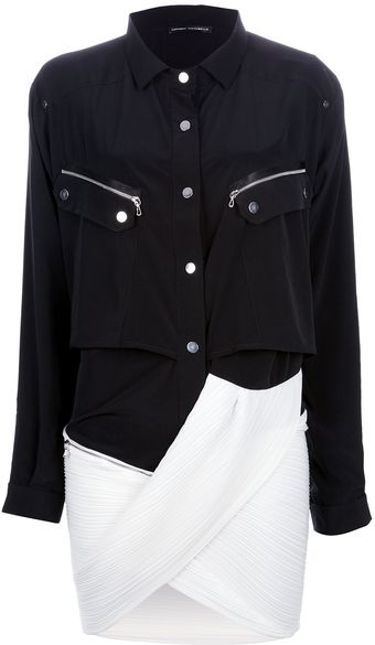 Anthony Vaccarello Asymmetric Two Part Dress - Lyst