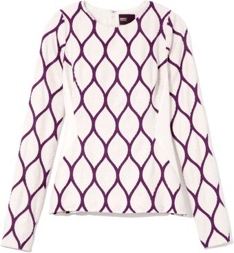 Bibhu Mohapatra Embroidered Latticework Blouse - Lyst