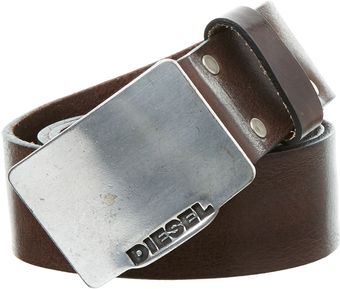 Diesel Engraved Logo Plaque Belt - Lyst