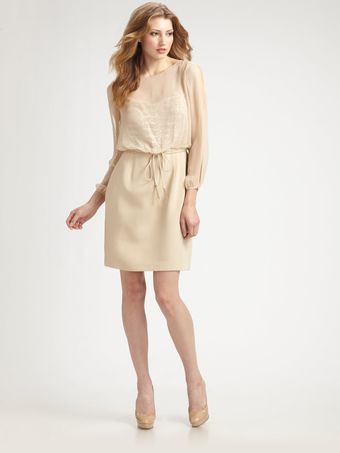 Kay Unger Silk Illusion Dress - Lyst