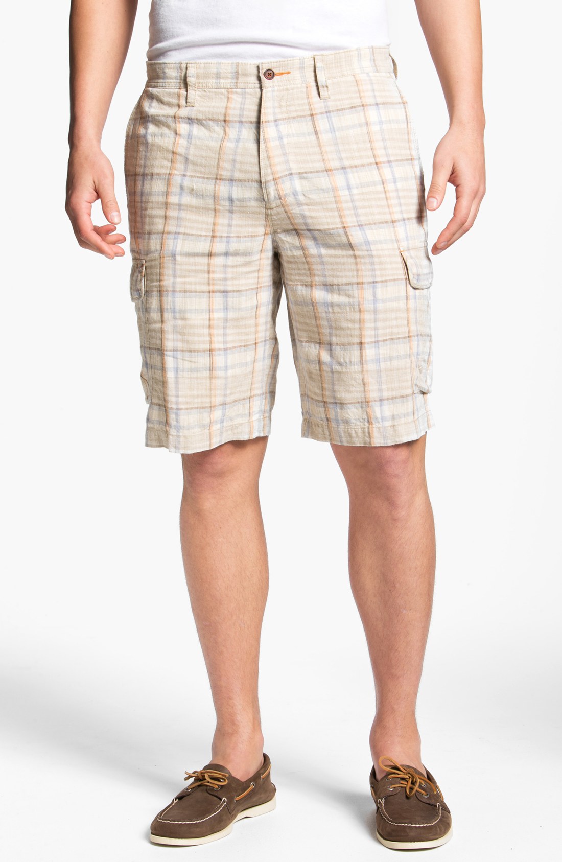 Tommy Bahama Set The Space Silk Blend Cargo Shorts in Khaki for Men