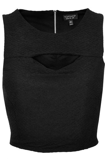 Topshop Cut Out Crop Top - Lyst