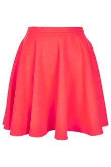 Topshop Fluro Pink Skater Skirt - Lyst