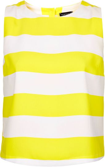 Topshop Sleeveless Stripe Shell Top - Lyst