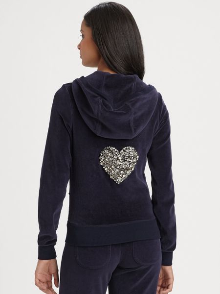 heart velour hoodie