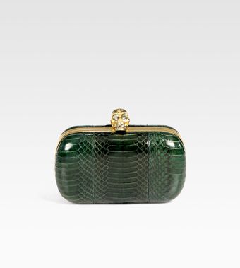 Alexander McQueen Classic Devil Python Box Clutch - Lyst