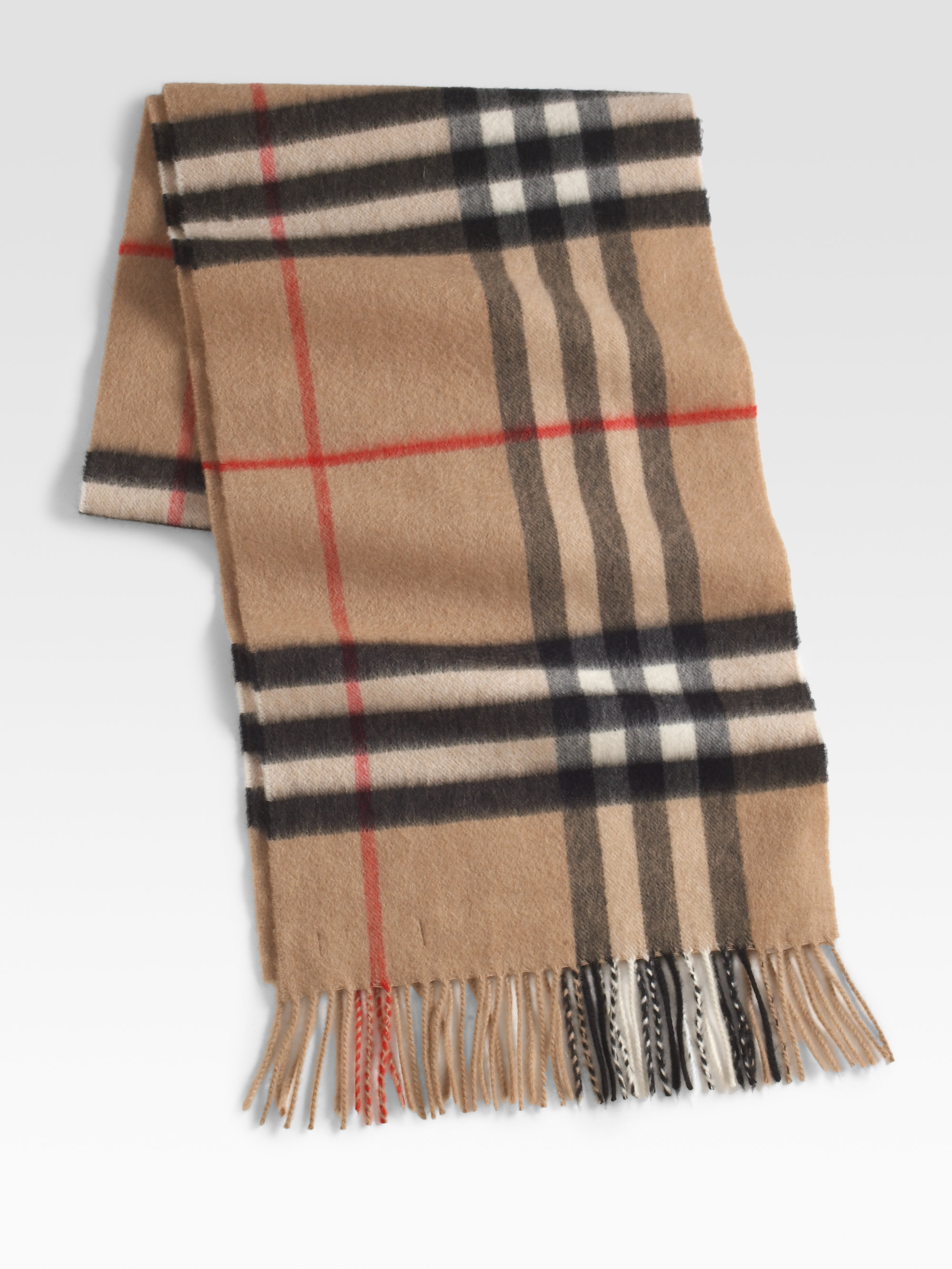 Burberry Cashmere Check Scarf in Blue for Men (lightgrey-red) | Lyst