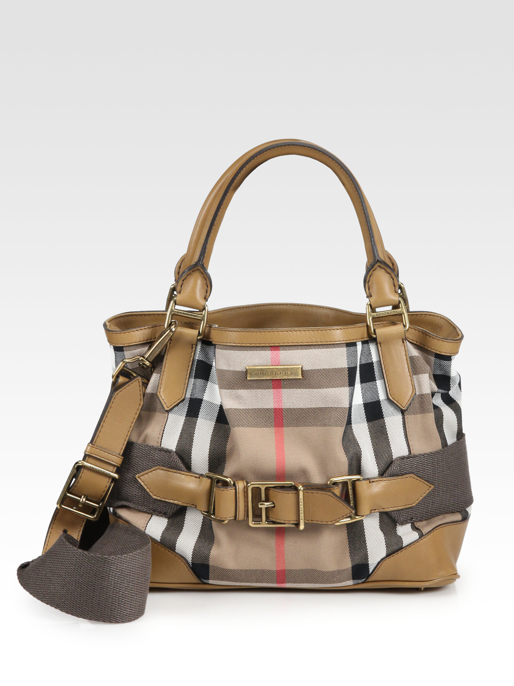 Burberry Small Cotton Tote Bag in Beige (camel) | Lyst