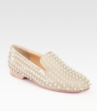 Christian Louboutin Rolling Spikes Patent Leather Smoking Slippers - Lyst