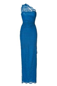 Emilio Pucci One Shoulder Lace Overlay Gown Ocean Blue - Lyst