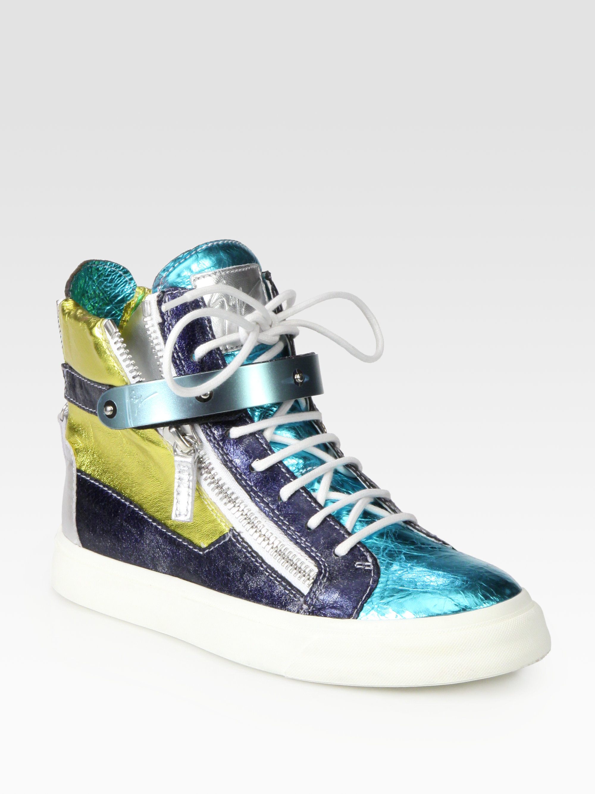 giuseppe zanotti metallic sneakers