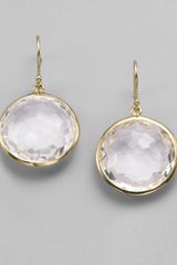Ippolita Clear Quartz 18k Yellow Gold Earrings