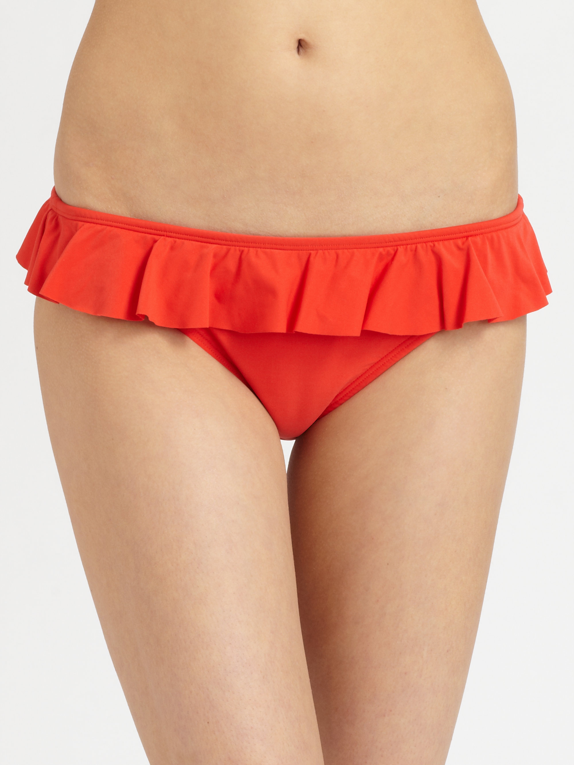 Orange Ruffle Bikini With Floral Bottom In Ruffled Bikini My Xxx Hot Girl